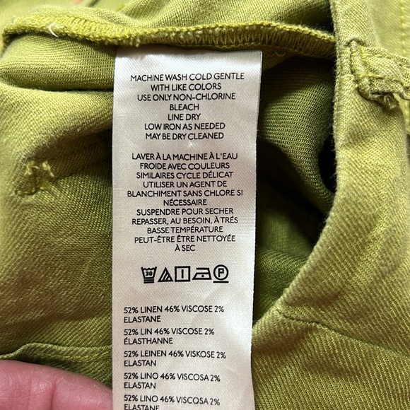 MAEVE Lime Green Linen Colette Long Shorts - Picture 6 of 6